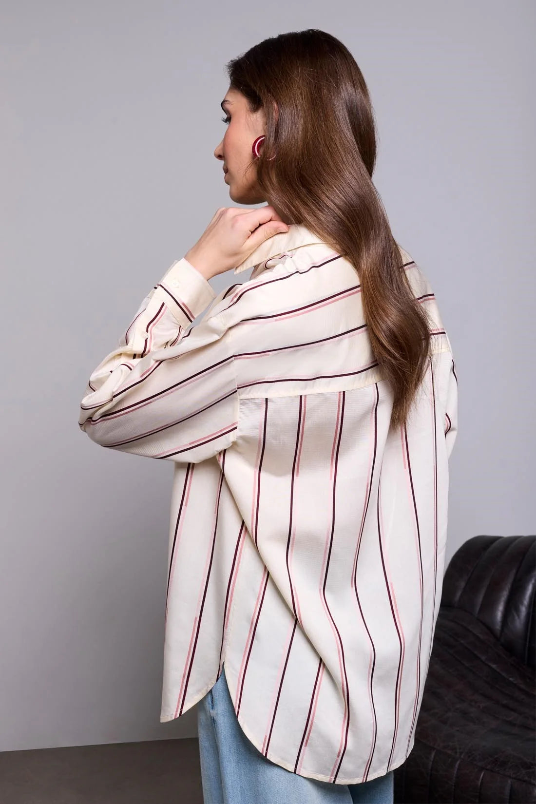 Antique Striped Oversized Button Down