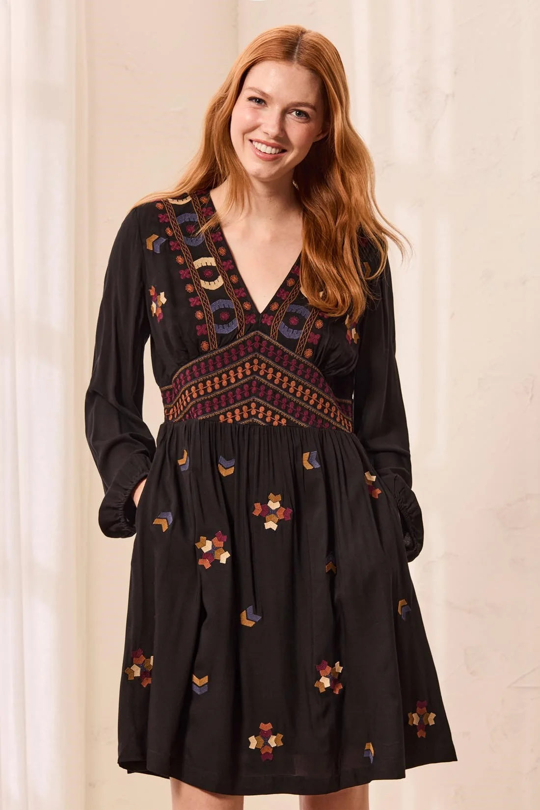 Black Embroidered Dress