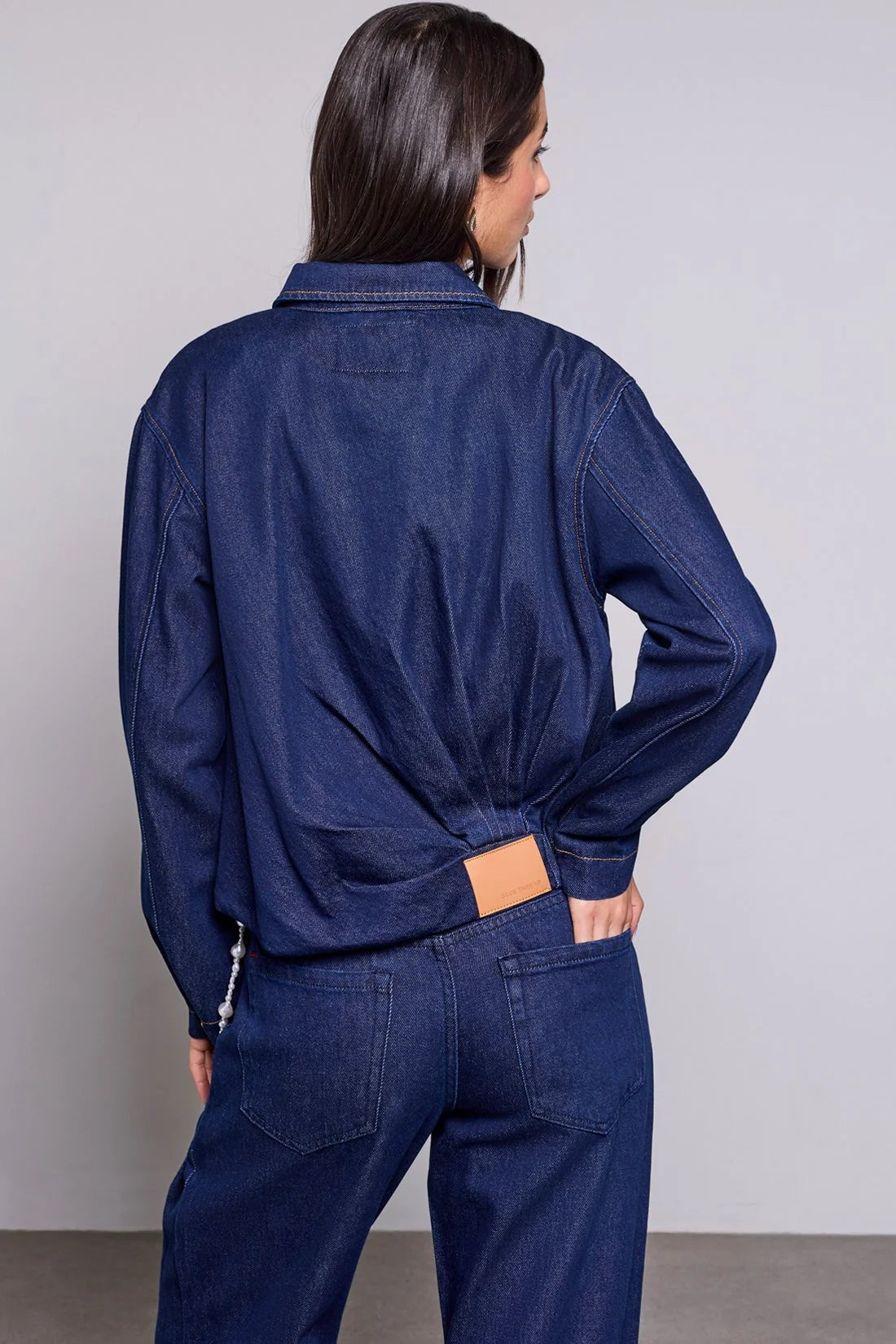 Denim Zip Up Bubble Jacket