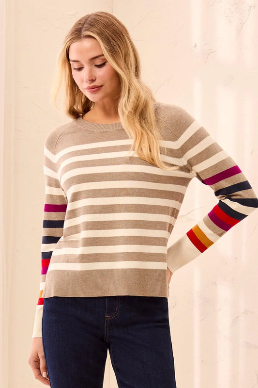 Viscose Long Sleeve Striped Sweater