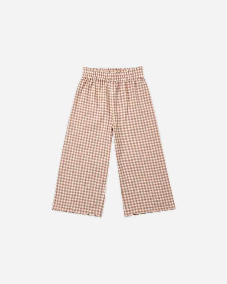 Fawn Gingham Wide Leg Pant