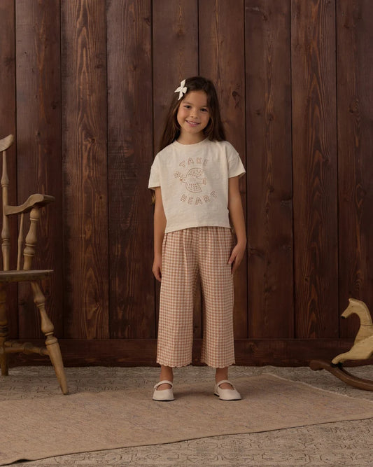 Fawn Gingham Wide Leg Pant