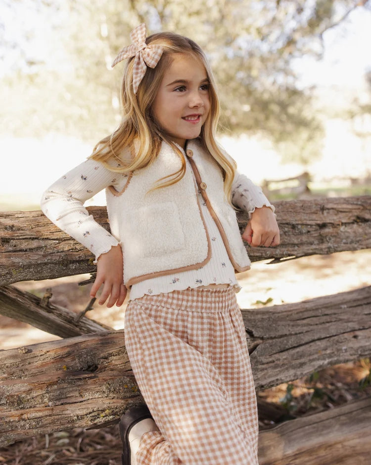 Fawn Gingham Wide Leg Pant