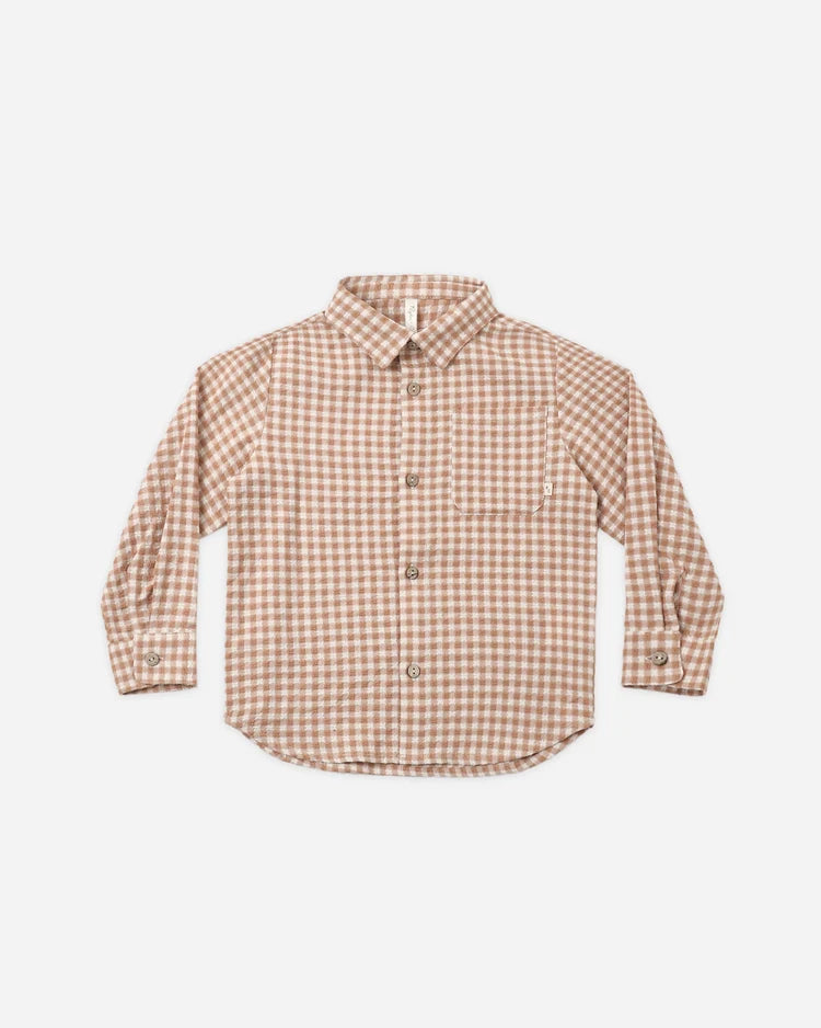 Fawn Gingham Collared Long Sleeve