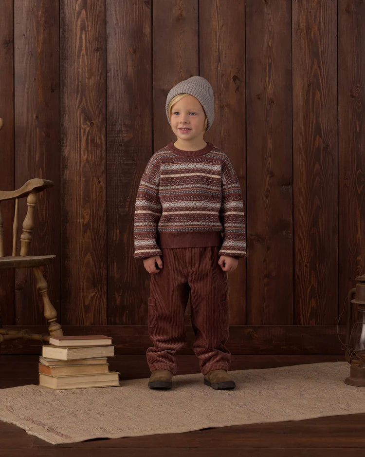 Multi-Stripe Aspen Mulberry Sweater