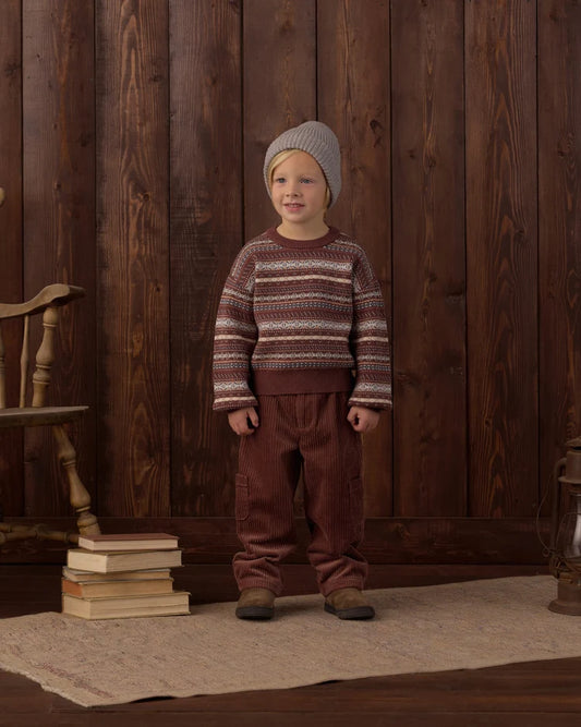 Multi-Stripe Aspen Mulberry Sweater