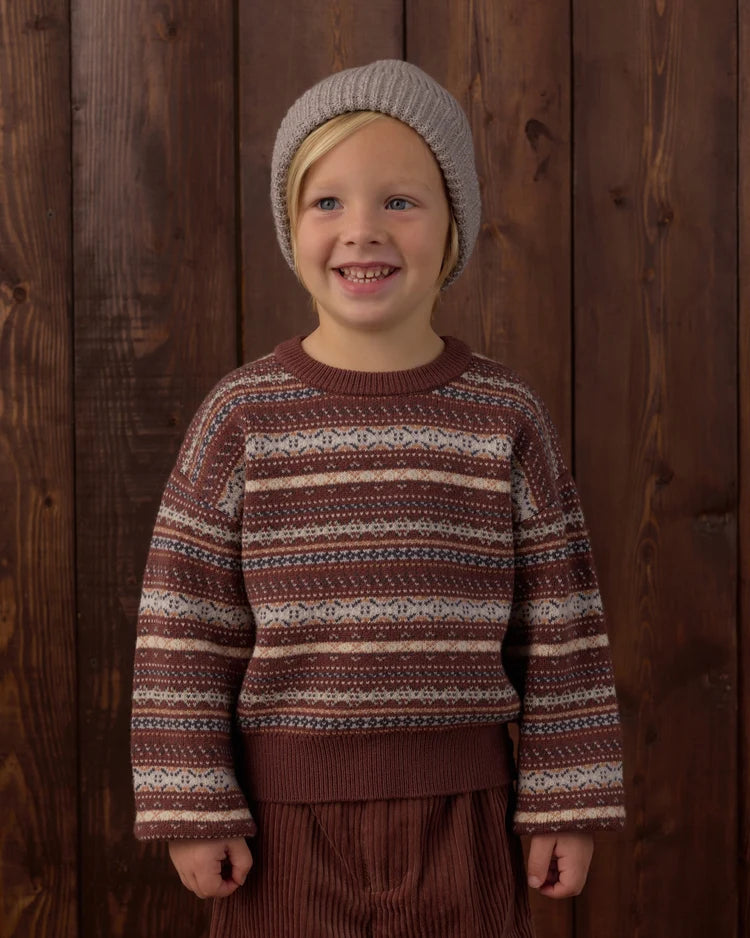 Multi-Stripe Aspen Mulberry Sweater