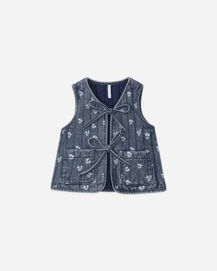Heart Ditsy Denim Vest
