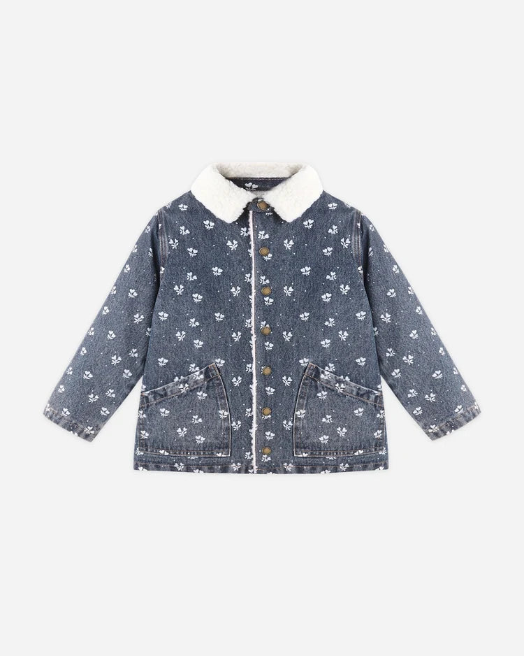 Heart Ditsy Long Chore Coat
