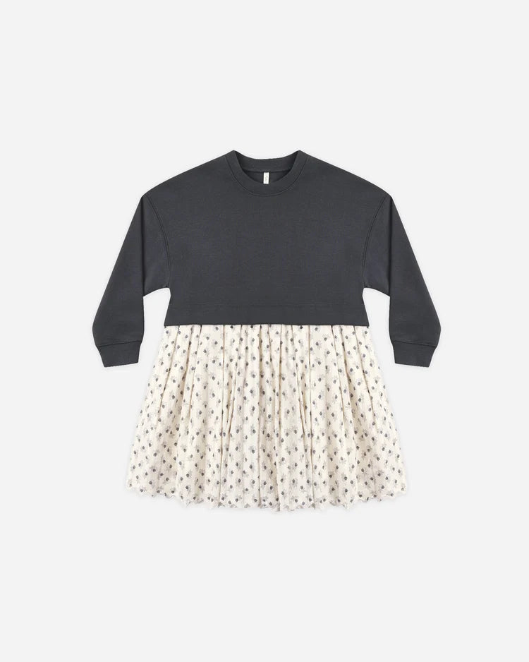Sweatshirt Dress with Vintage Fleur