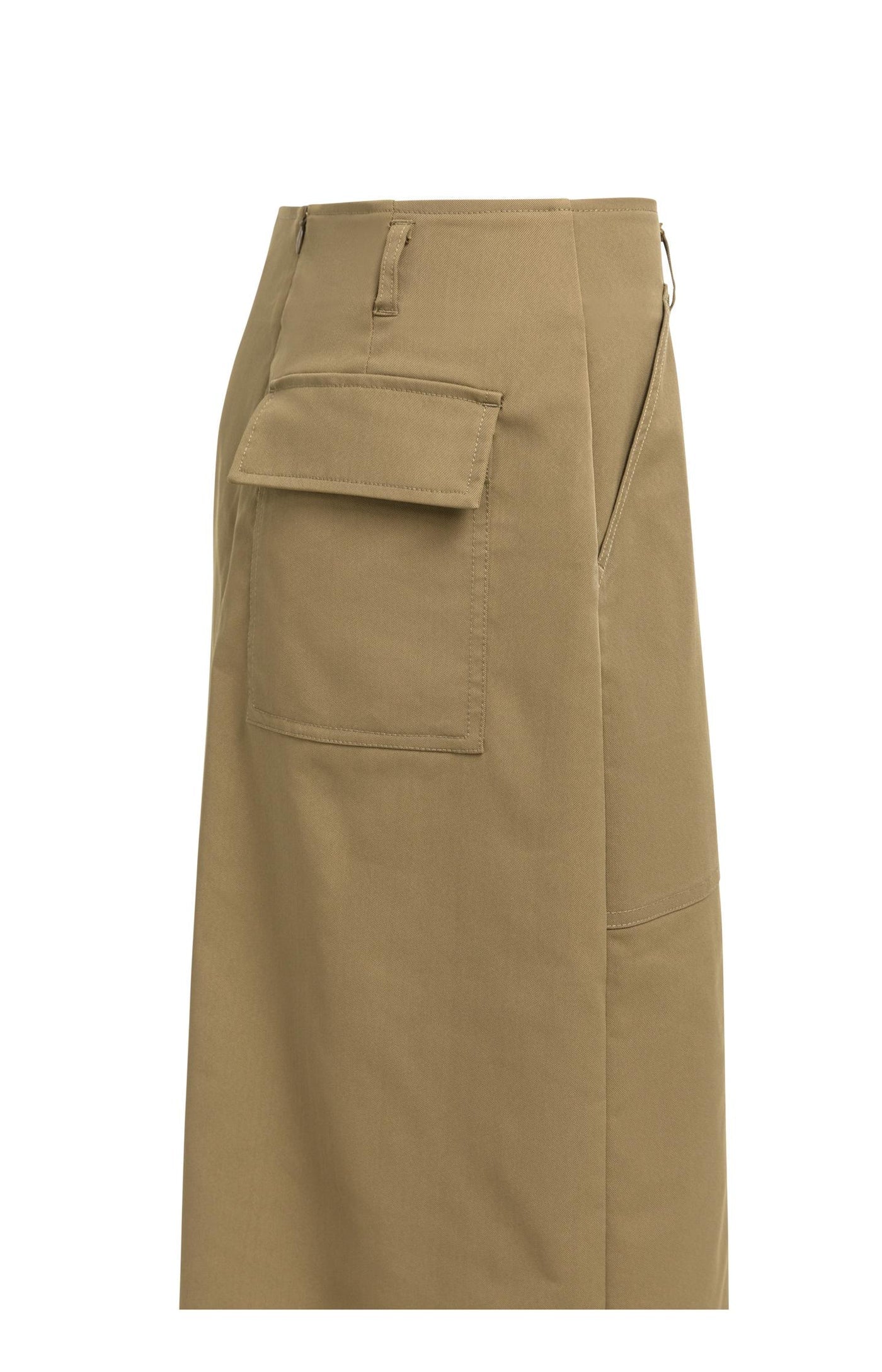 Soft Woven Midi Skirt With Cargo Pockets