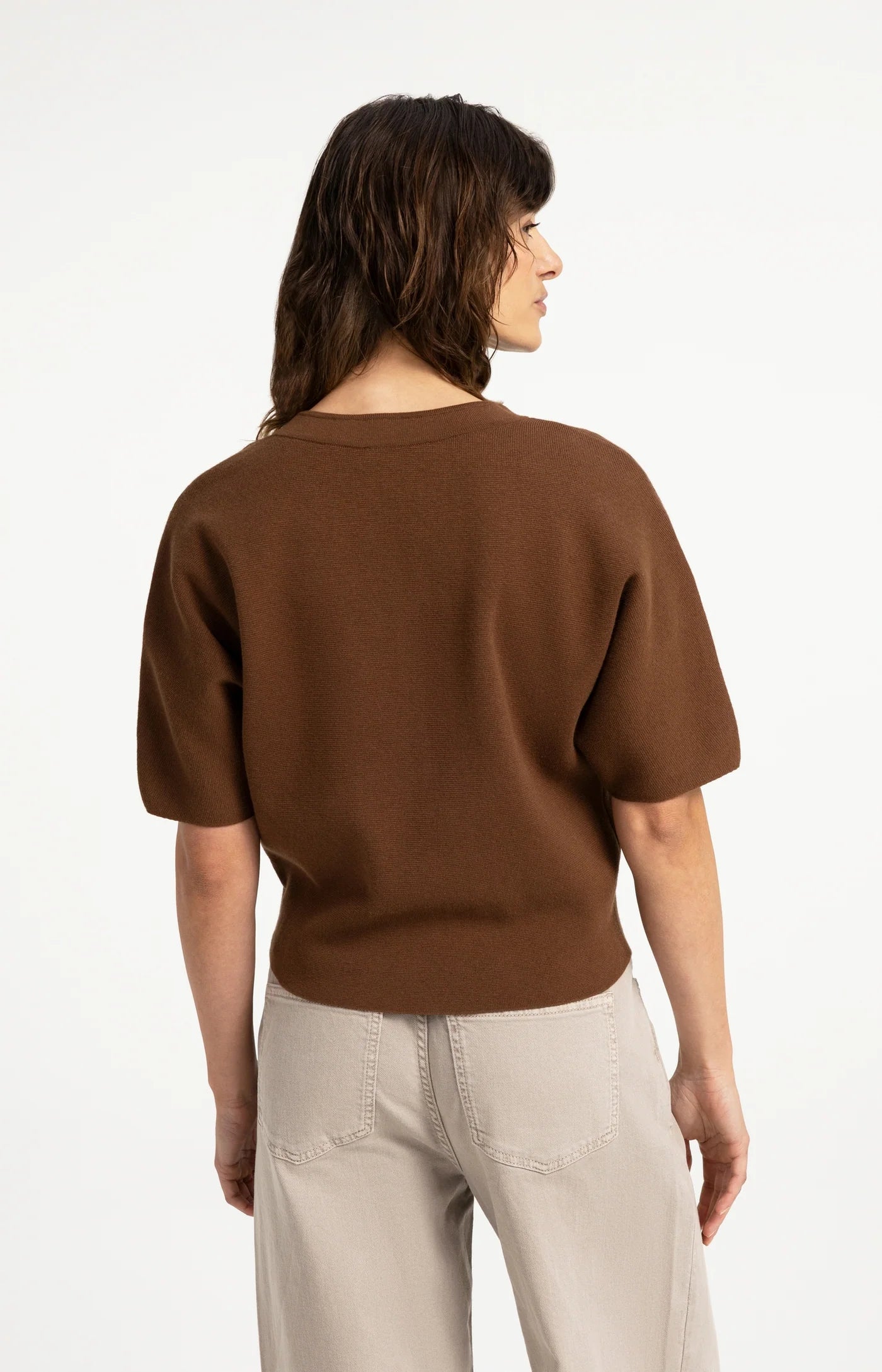 Knitted Top With Bomber Collar