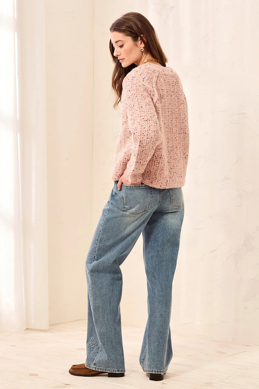 Tweed Like Sequinned Cardigan