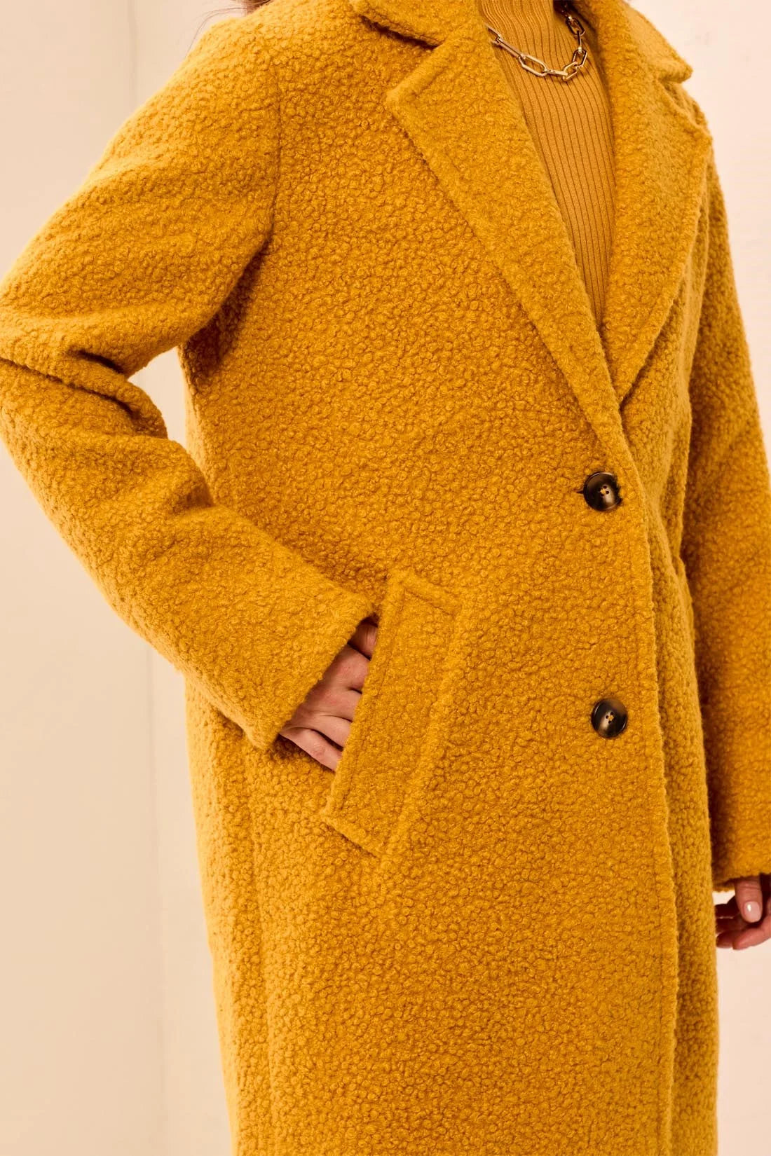 Curly Single Breast Coat