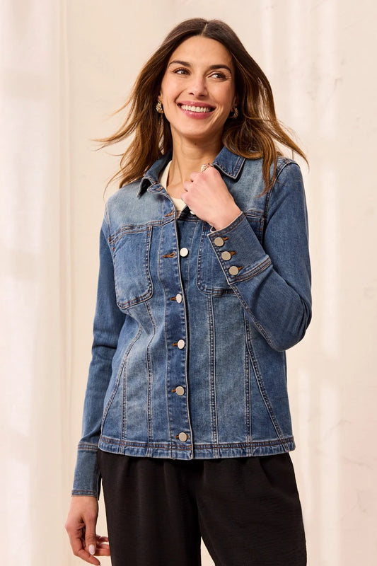 Fitted Denim Jacket With Inserts