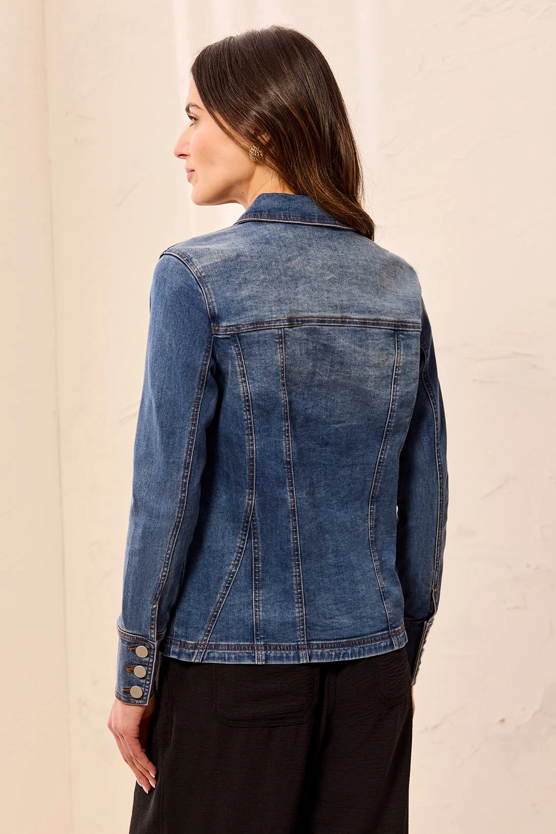 Fitted Denim Jacket With Inserts