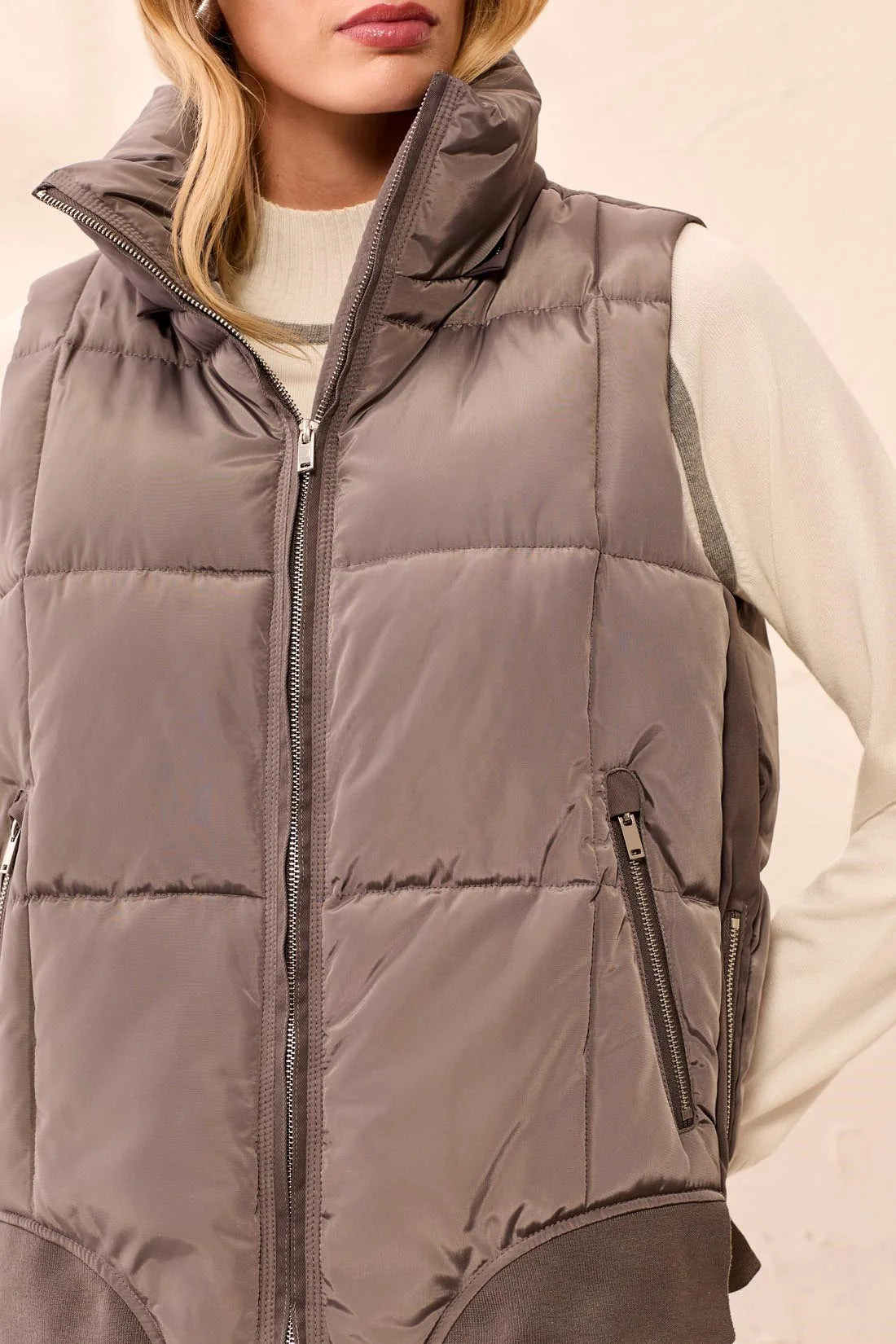 Quilted Vest With Removable Hood