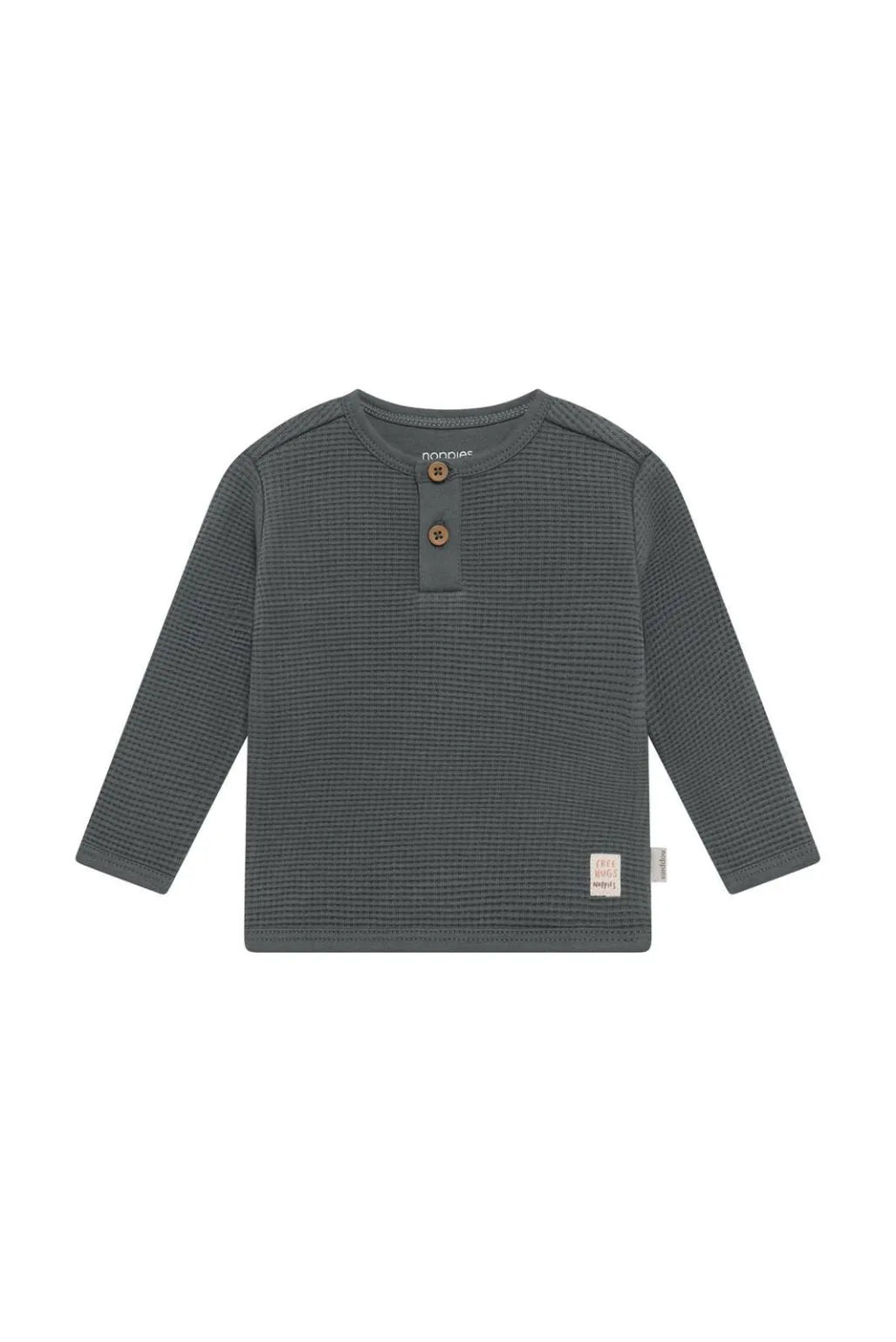 Boys Hunter Green Waffle Knit Longsleeve