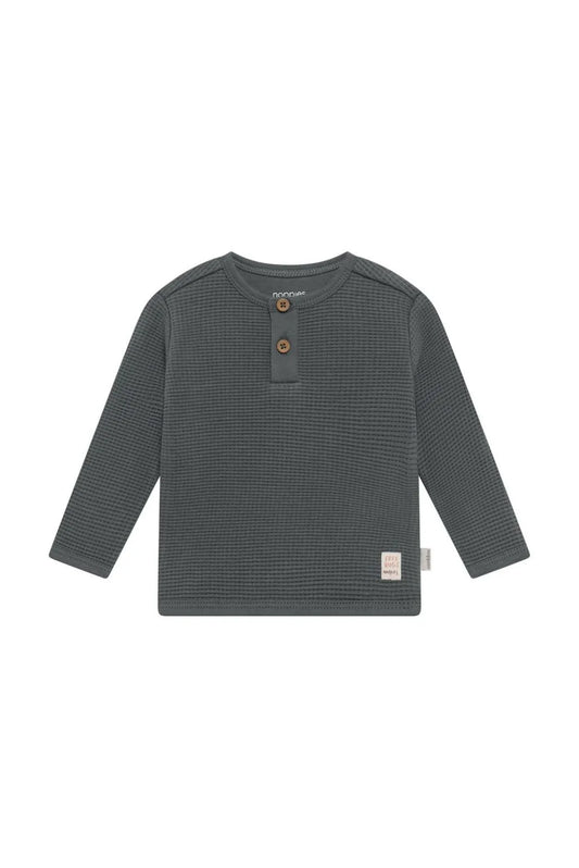 Boys Hunter Green Waffle Knit Longsleeve