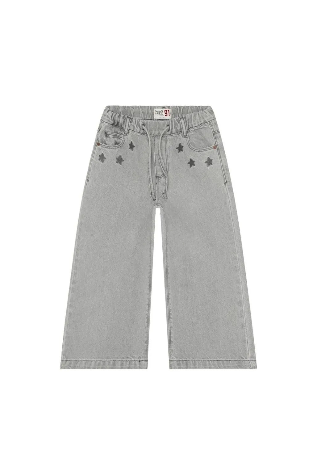 Girls Grey Star Relaxed Jeans