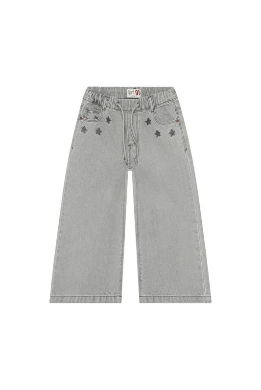 Girls Grey Star Relaxed Jeans