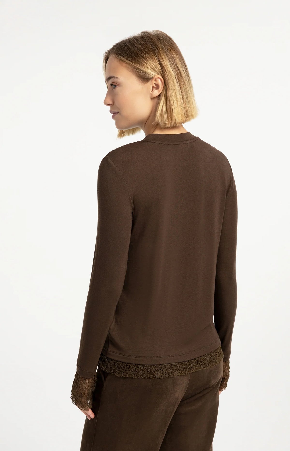 Longsleeve Top With Lace Edges