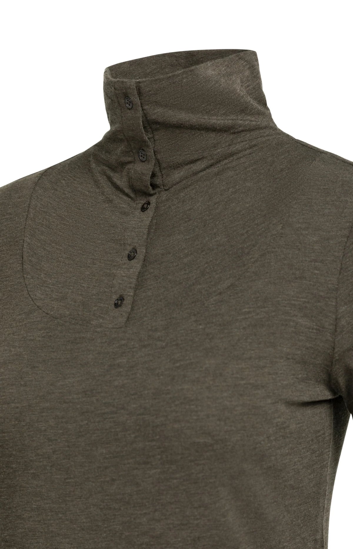 Fitted Button Jersey Longsleeve Top