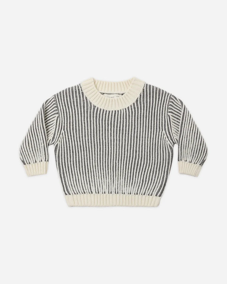 Boys Relaxed Midnight Stripe Knit Sweater