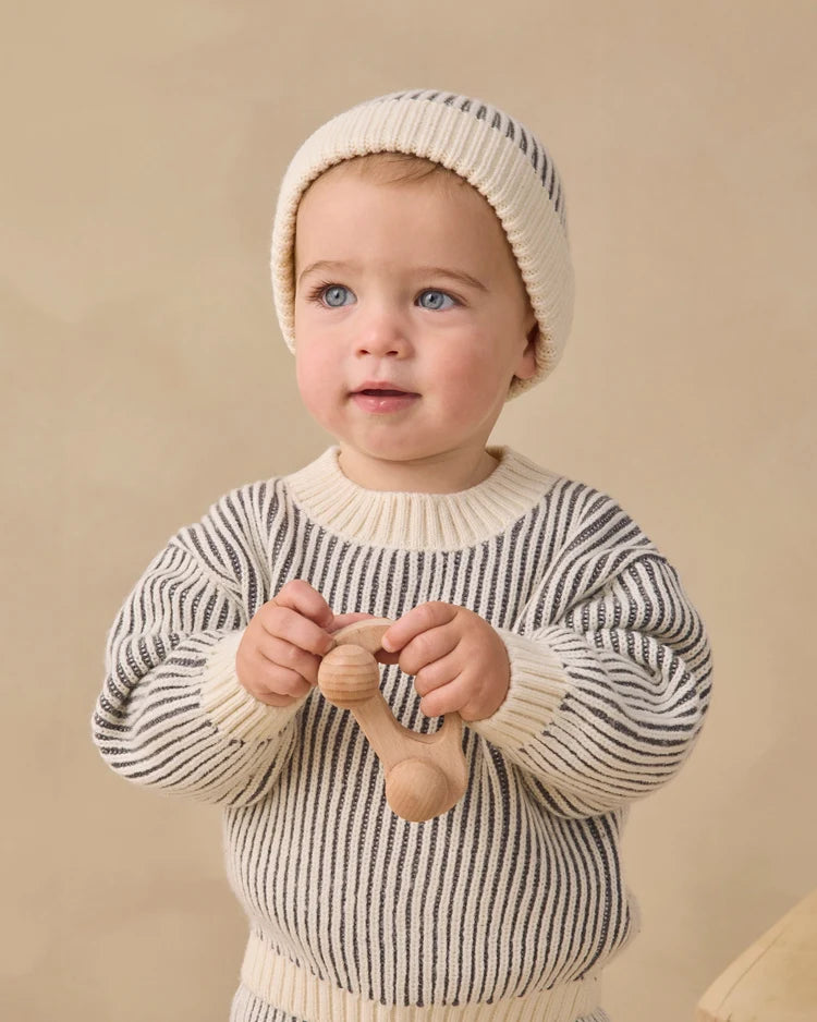 Boys Relaxed Midnight Stripe Knit Sweater