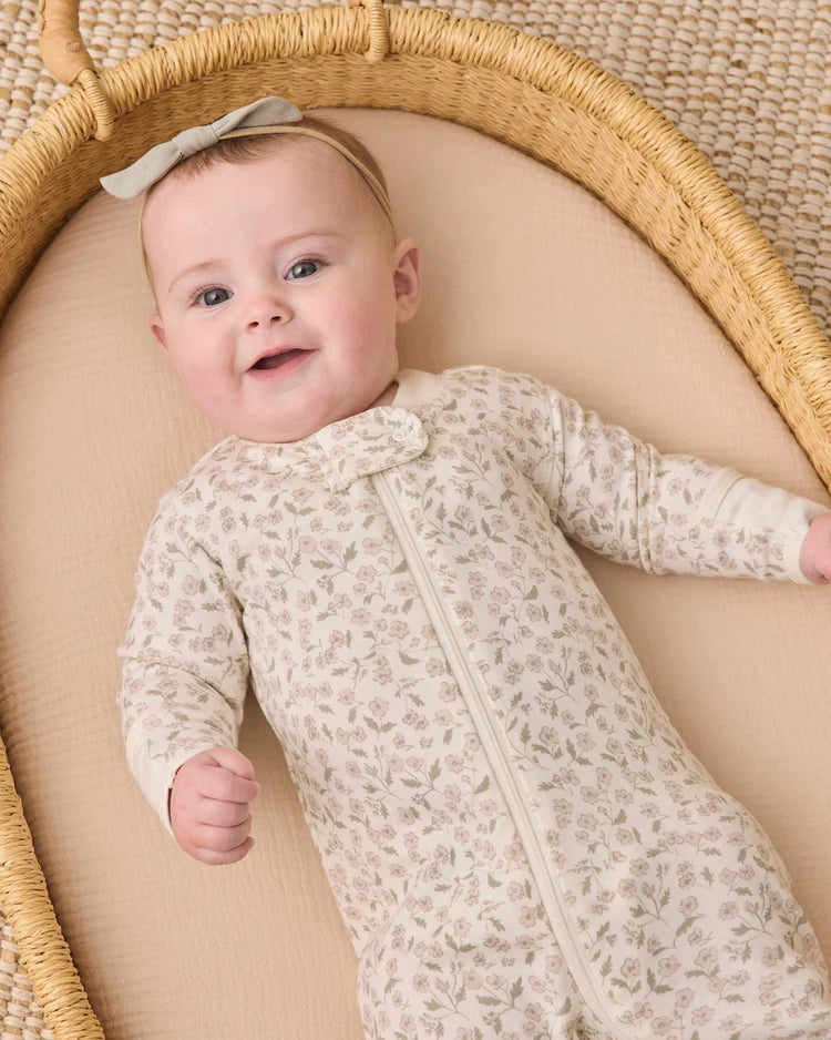 Baby Girls Floral Zip Up Sleeper