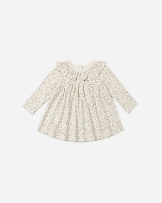 Girls Floral Ruffle Collar Dress