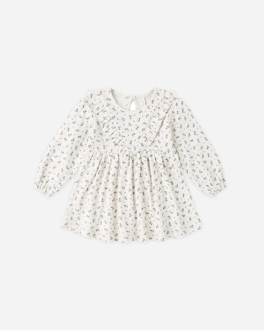 Girls Blue Ditsy Longsleeve Dress