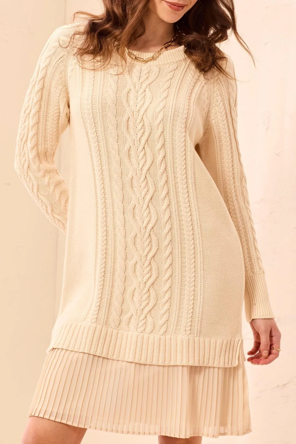 Moonstone Ladies Sweater Dress w/Chiffon