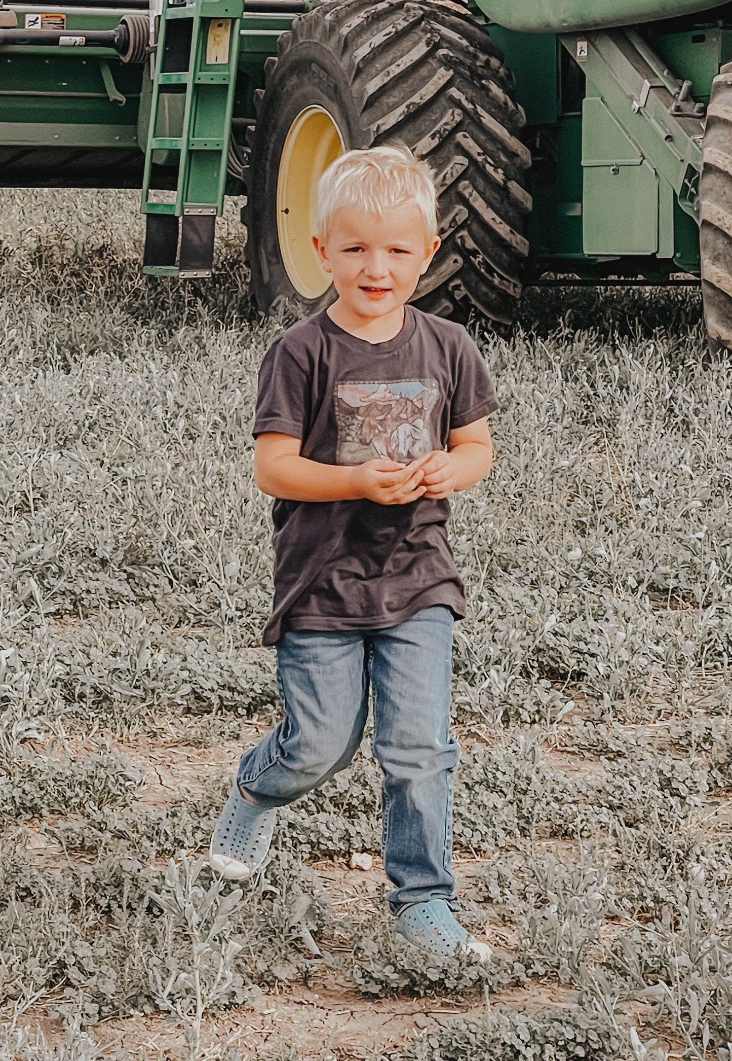 Little Cowboys Tee Dark Grey