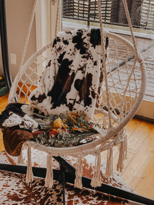 Cowhide printed throw