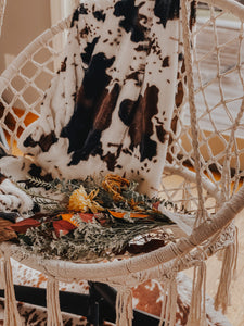 Cowhide printed throw