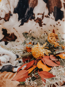 Cowhide printed throw