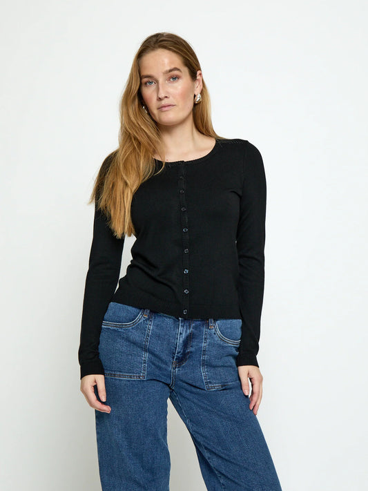 Classic Black Button Cardigan