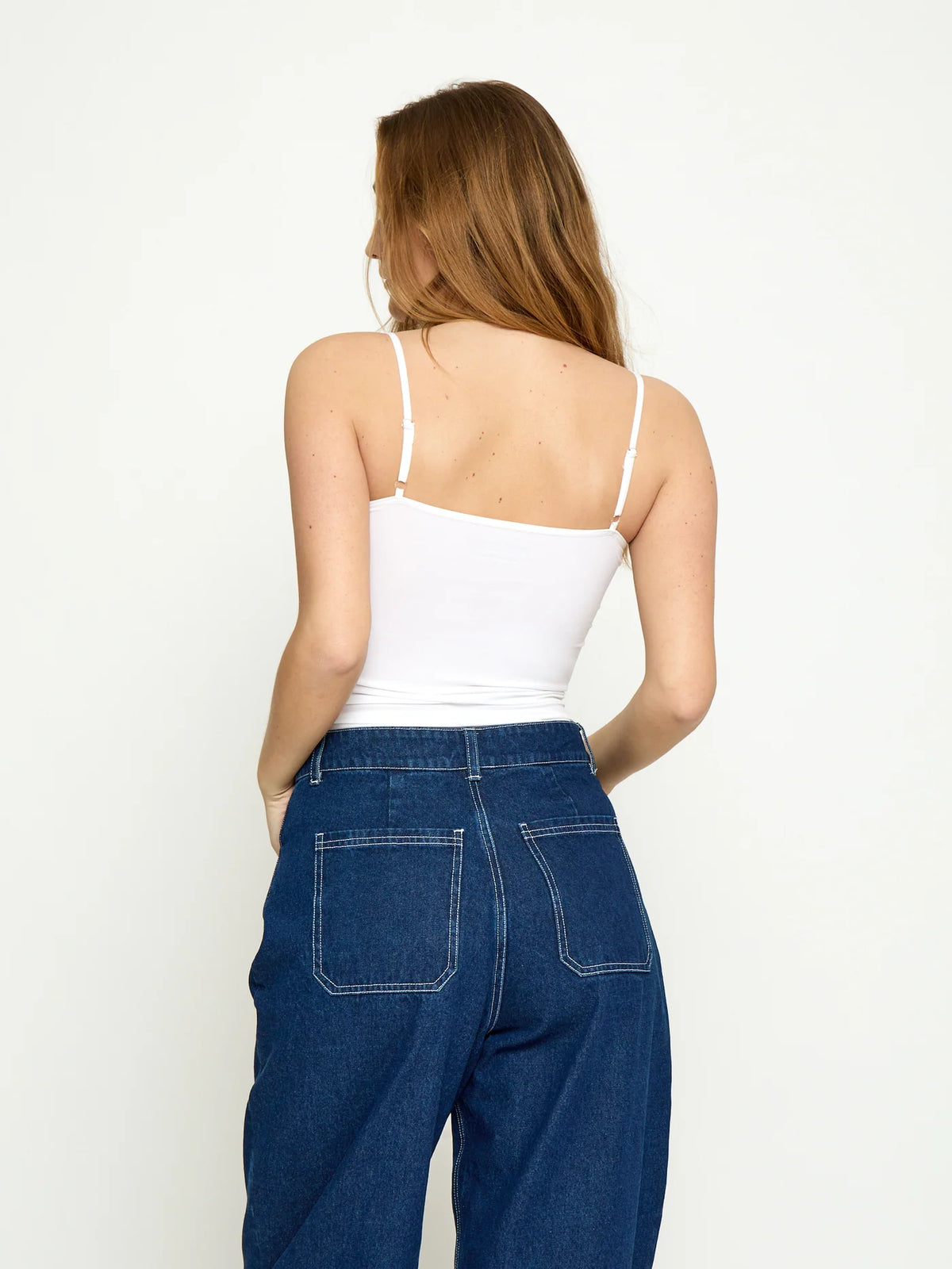 Ruched White Cami
