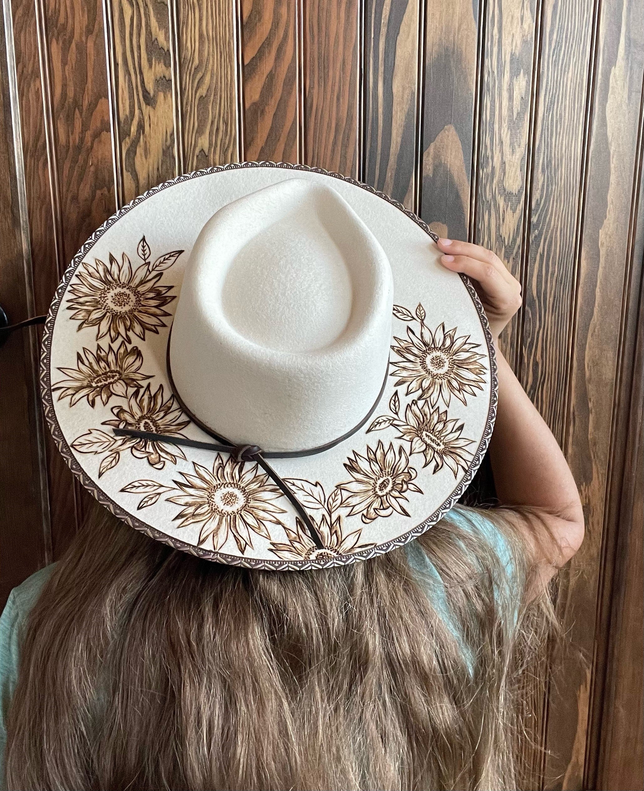 custom burned cowboy hats