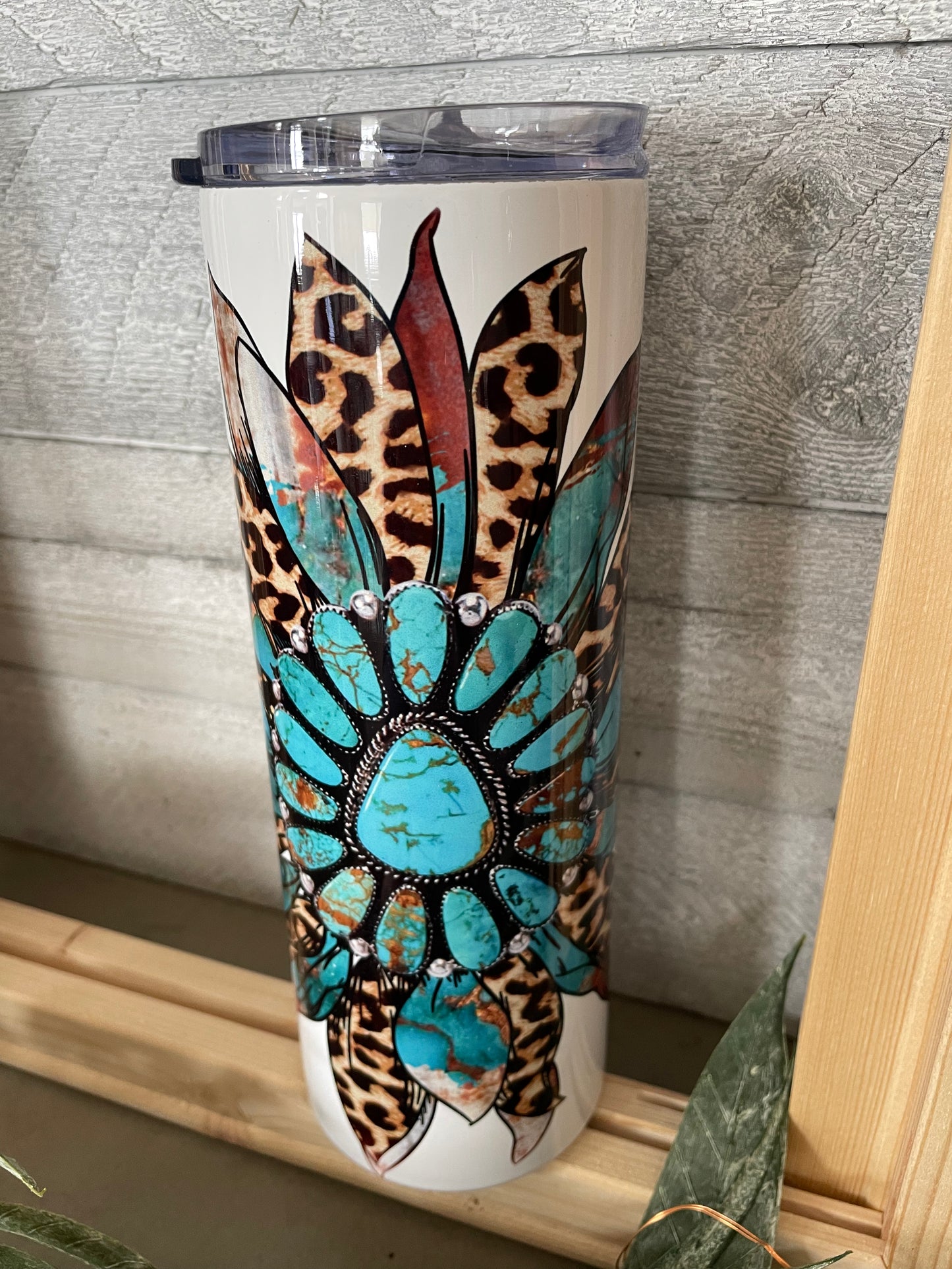 Turquoise Sunflower 20 oz Tumbler