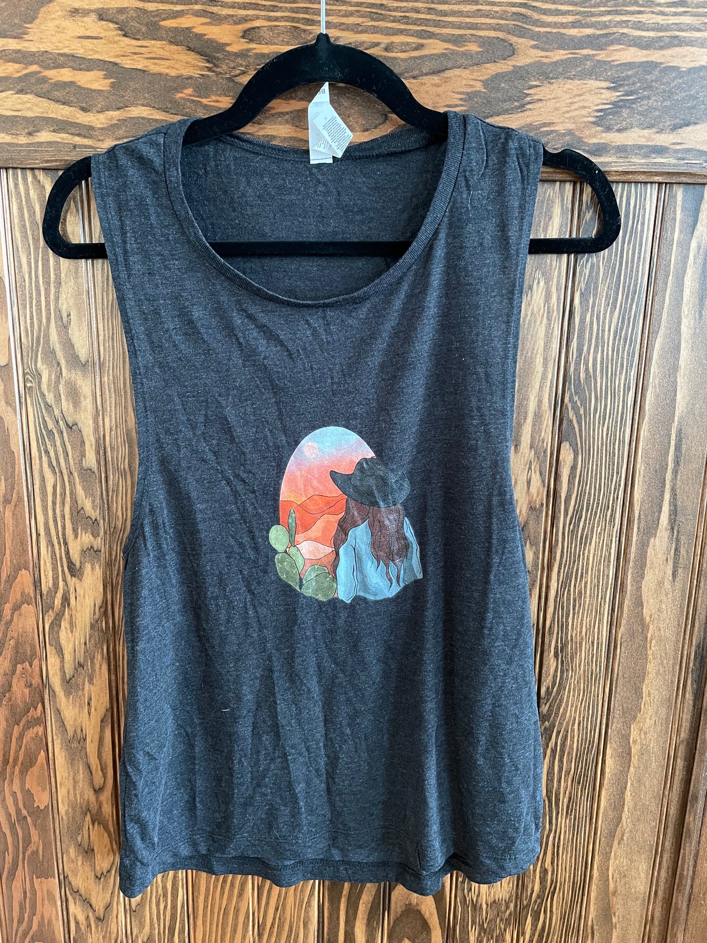 Watercolor Sunset Girl Tank Top