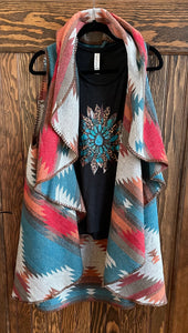 Turquoise Sunflower Graphic Tank Top