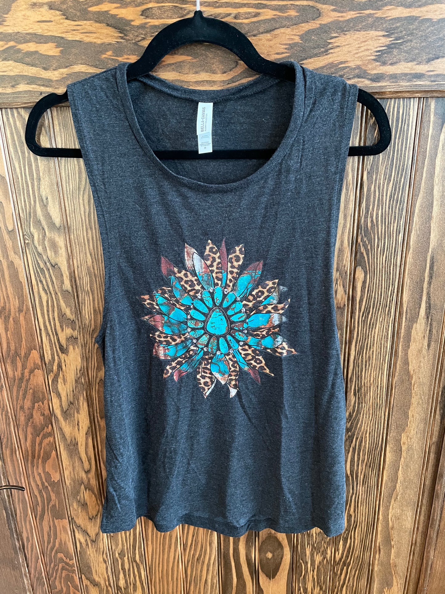 Turquoise Sunflower Graphic Tank Top