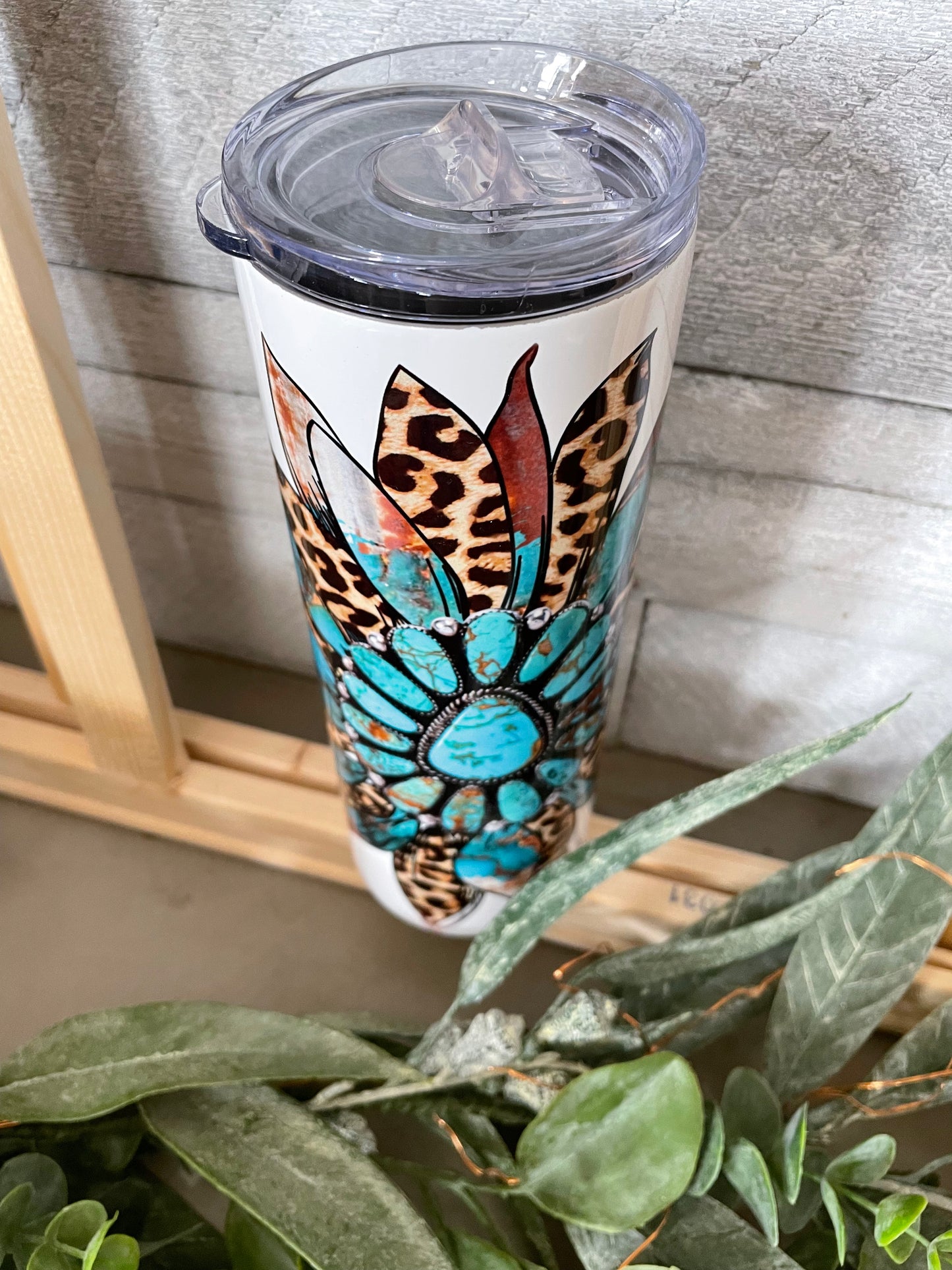 Turquoise Sunflower 20 oz Tumbler