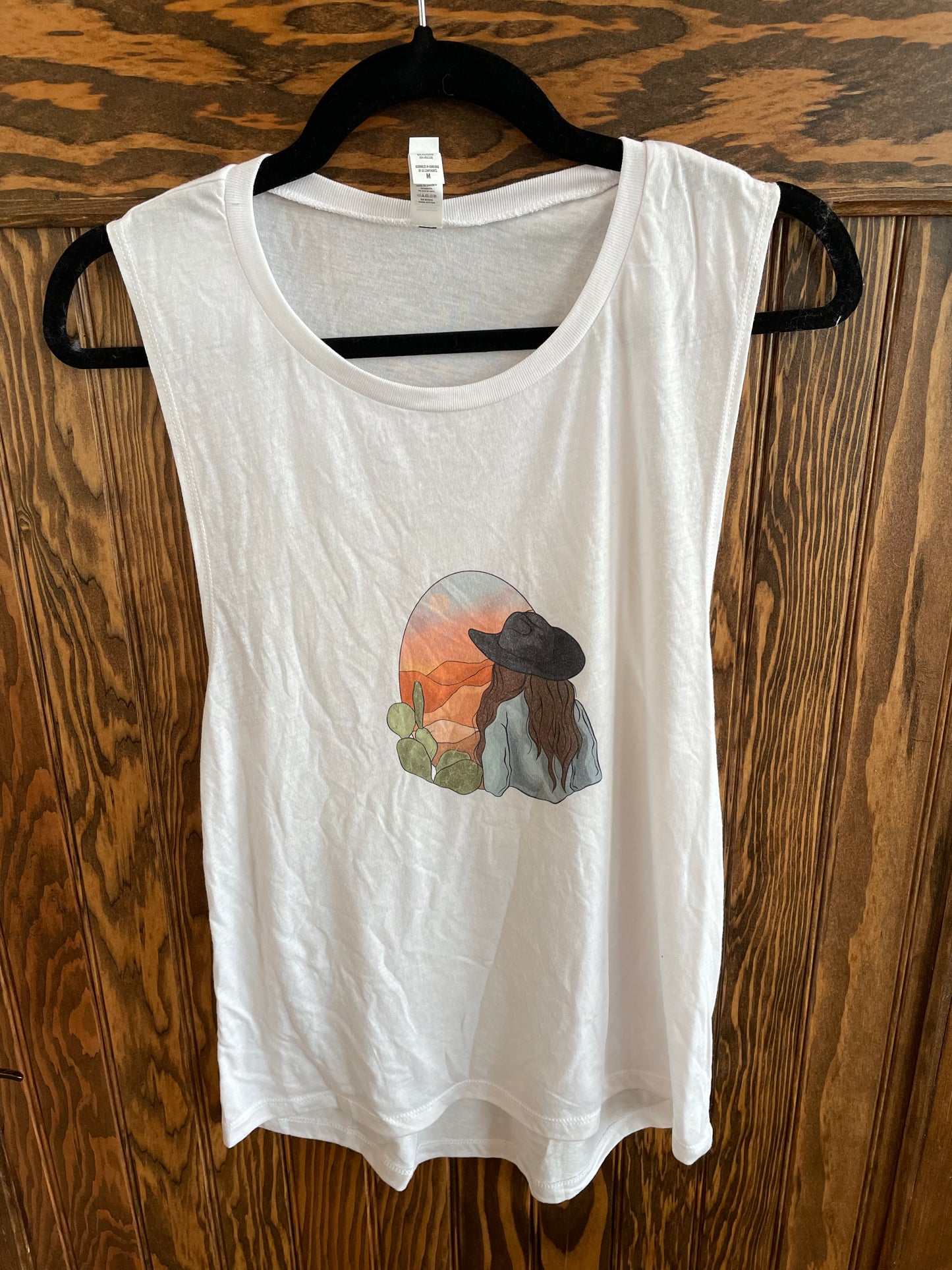 Watercolor Sunset Girl Tank Top