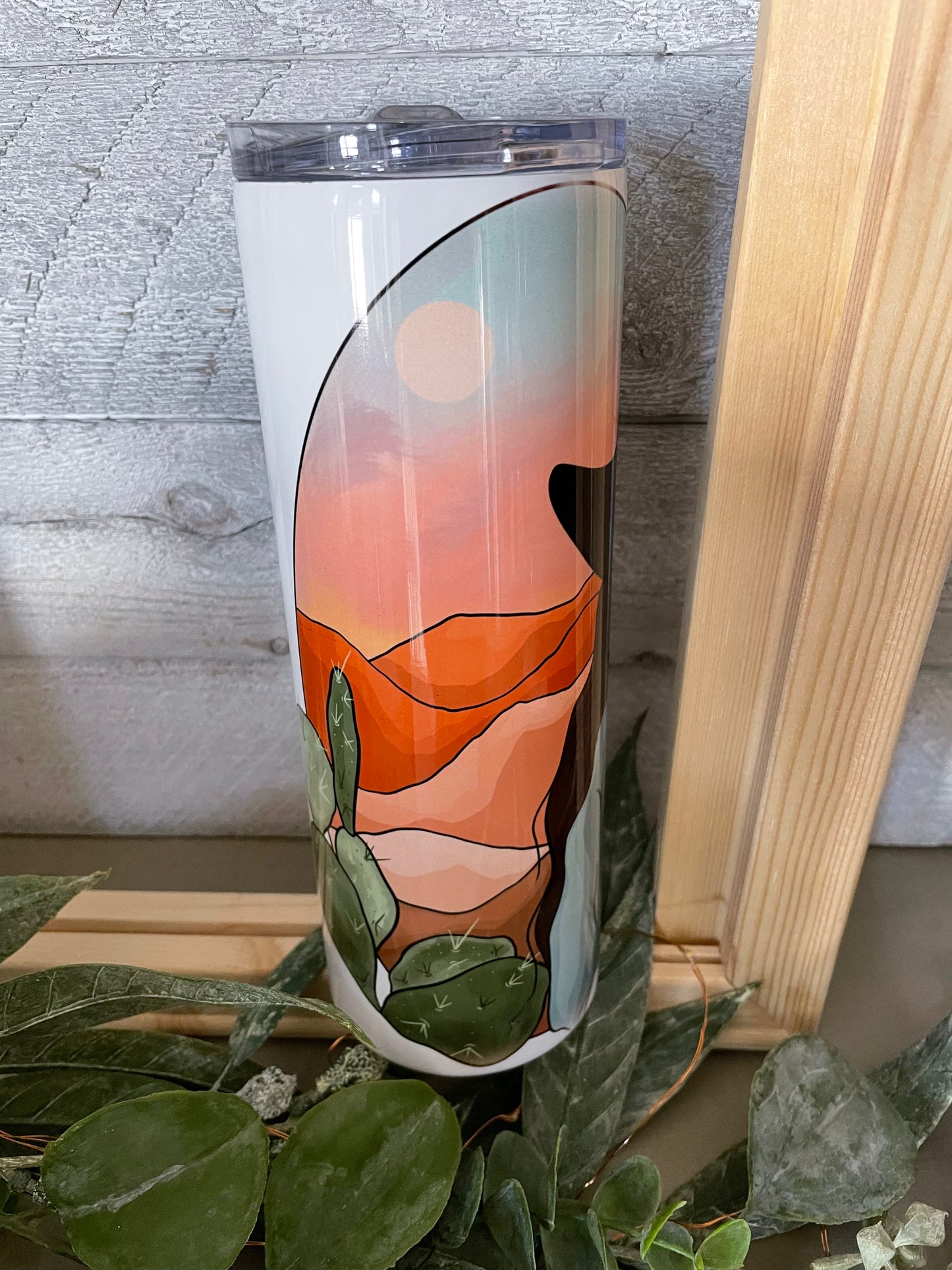 Watercolor Sunset Girl 20 oz Tumbler